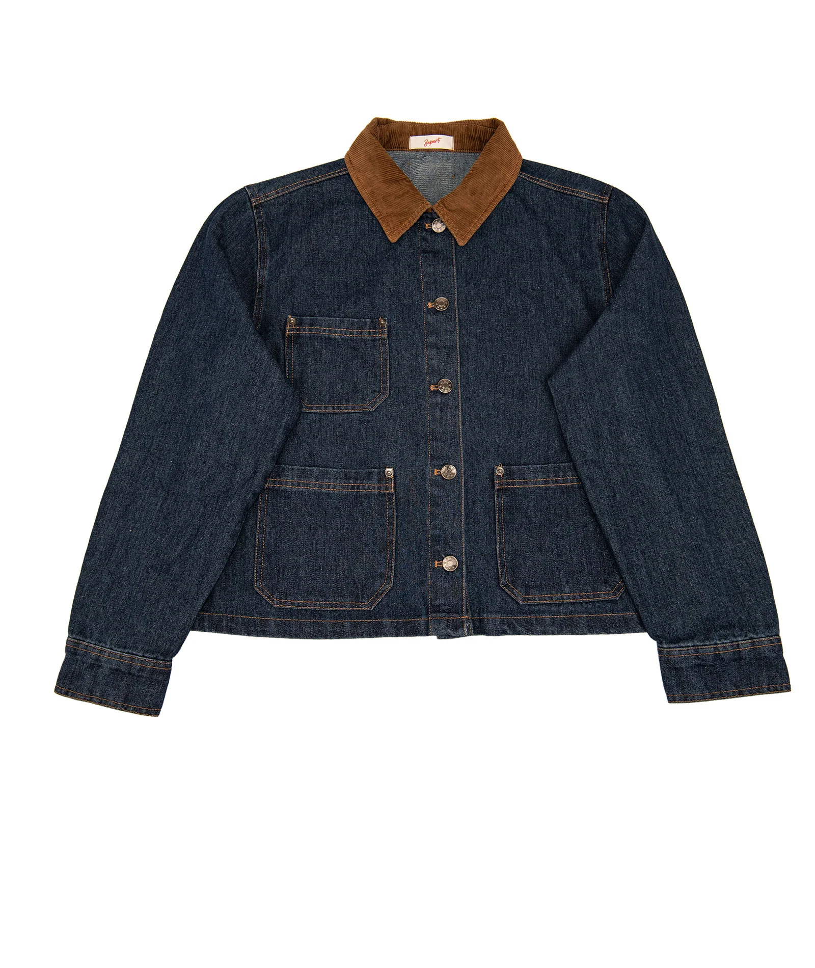 8apart Women Catherine Contrast Collar Denim Jacket