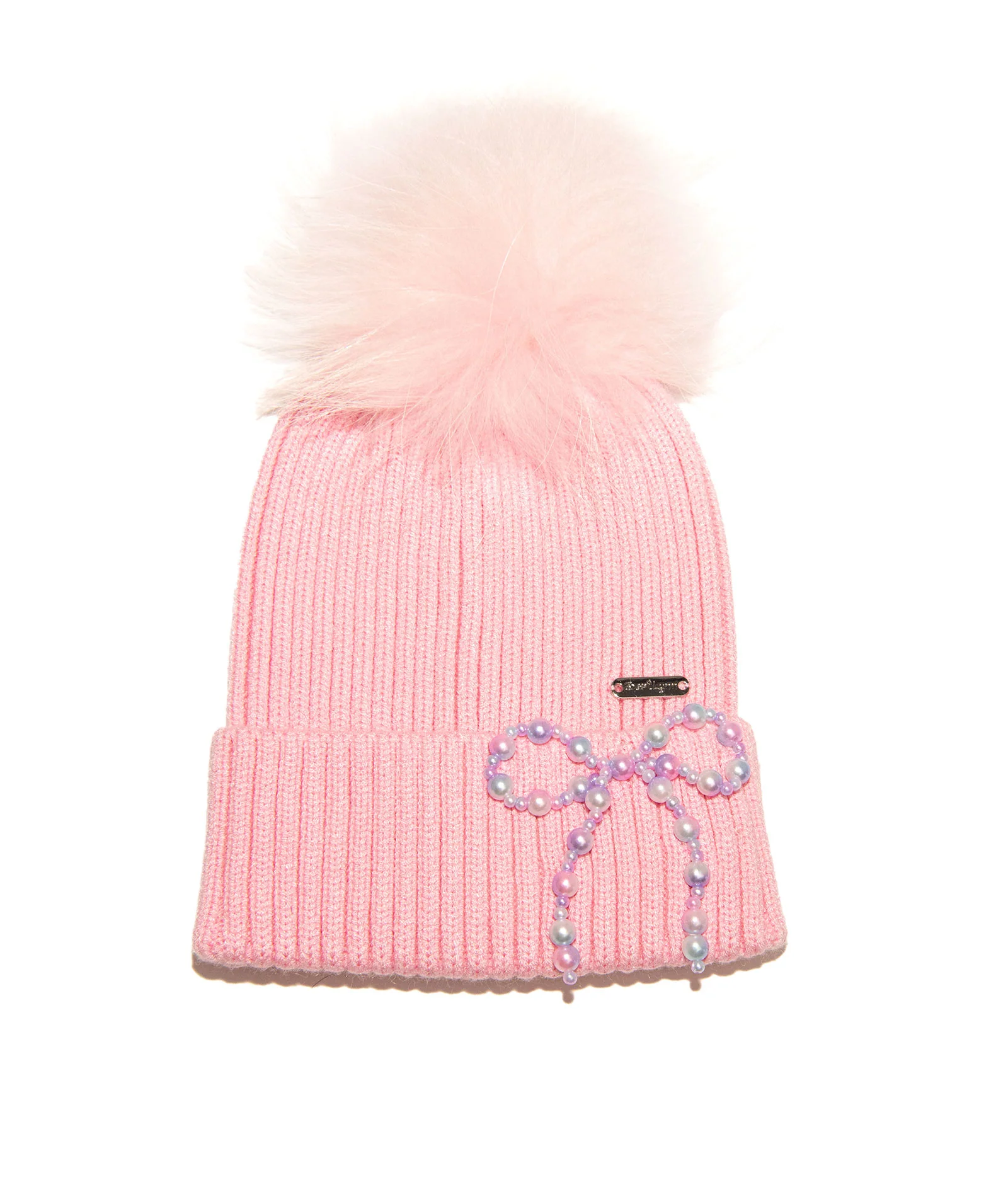 Bari Lynn Pearl Bow Winter Hat
