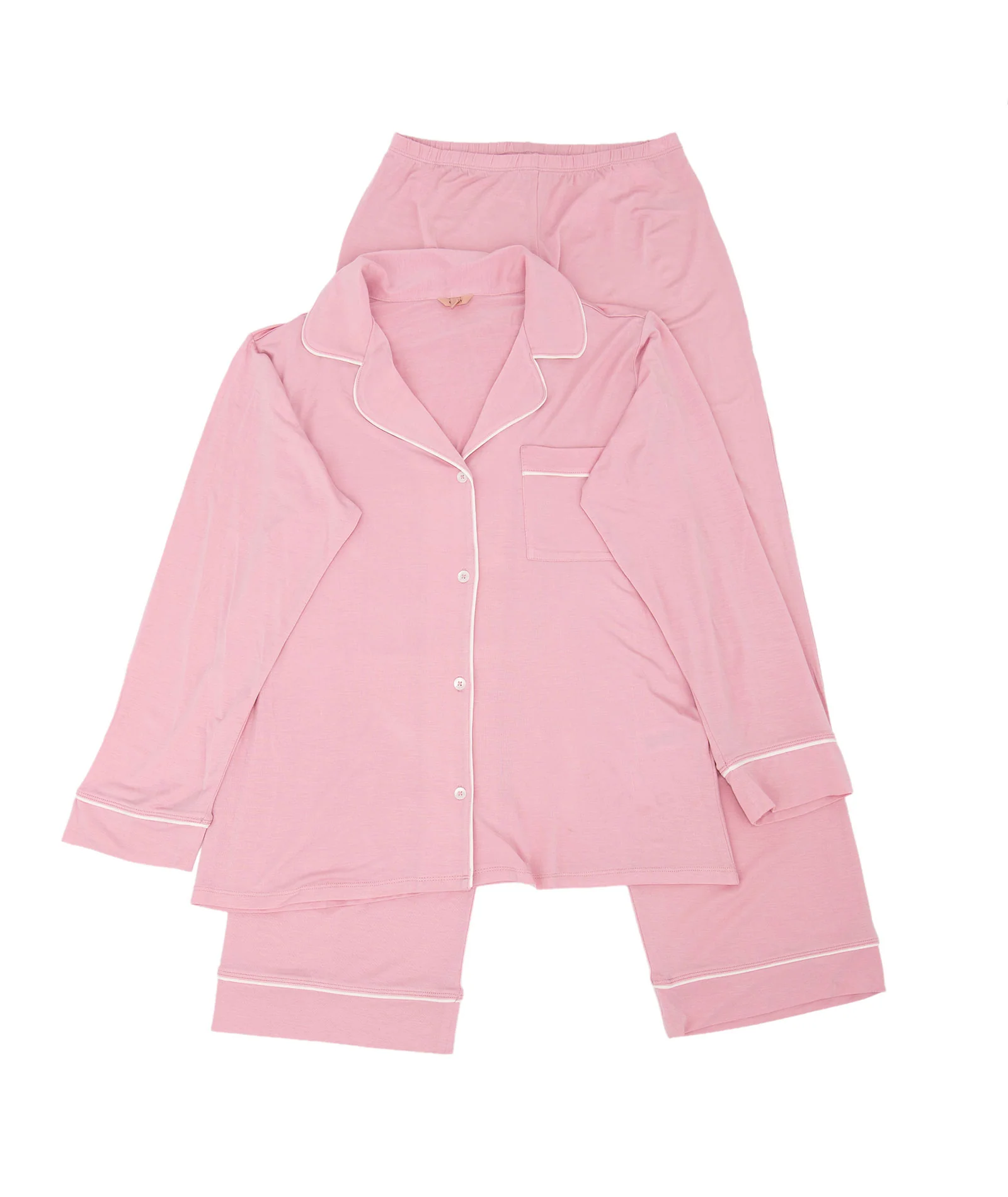 Eberjey Women Gisele Long PJ Set Pink Nectar/Ivory