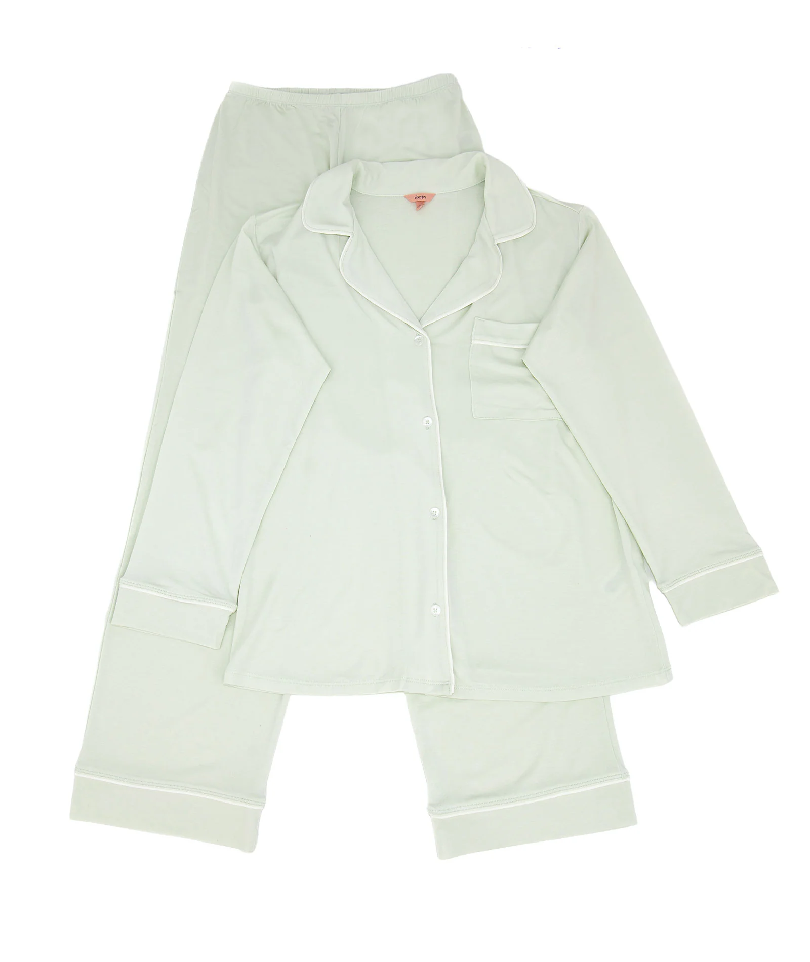Eberjey Women Gisele Long PJ Set Seafoam/Ivory