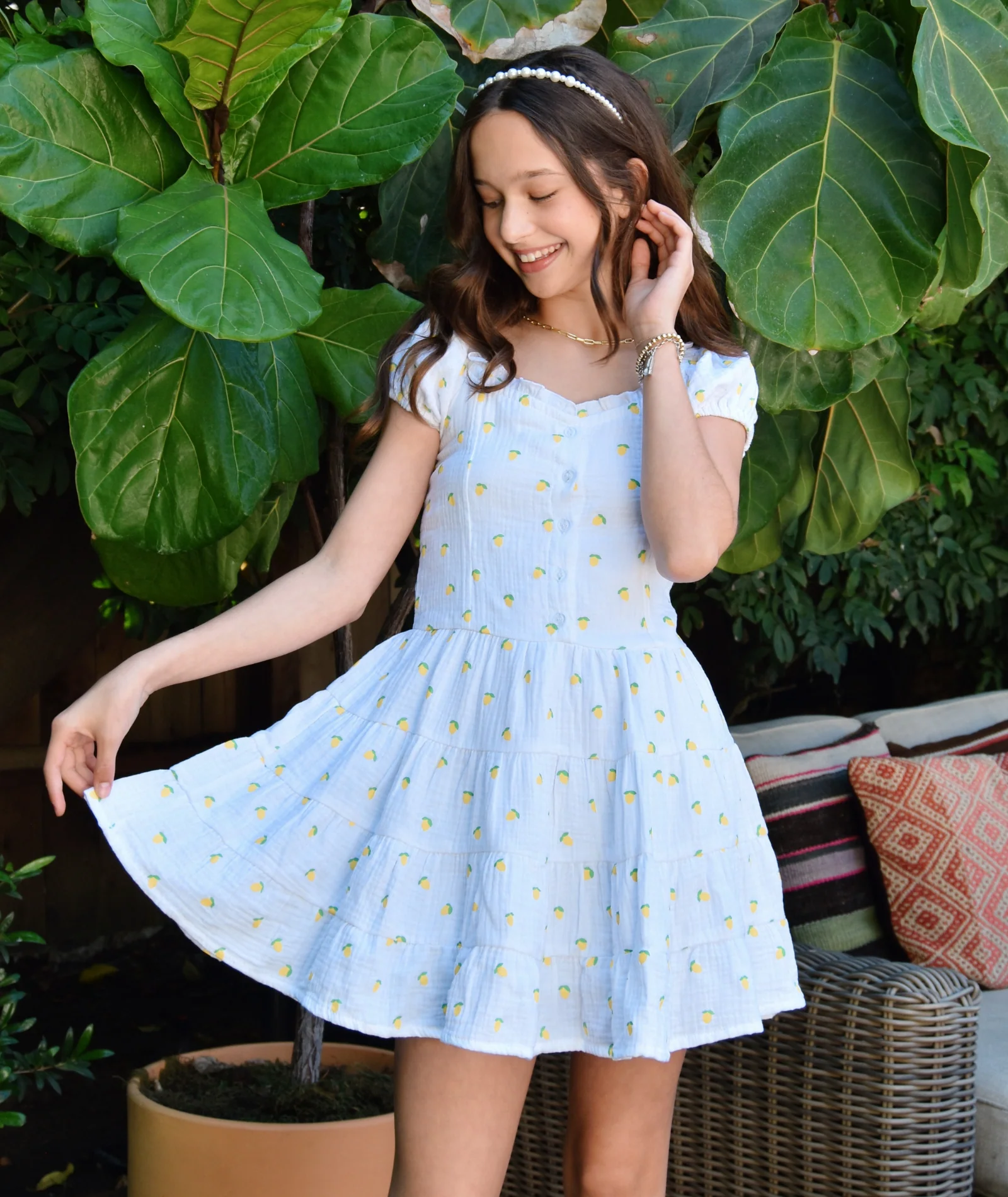 FBZ Girls Sorrento Lemon Dress