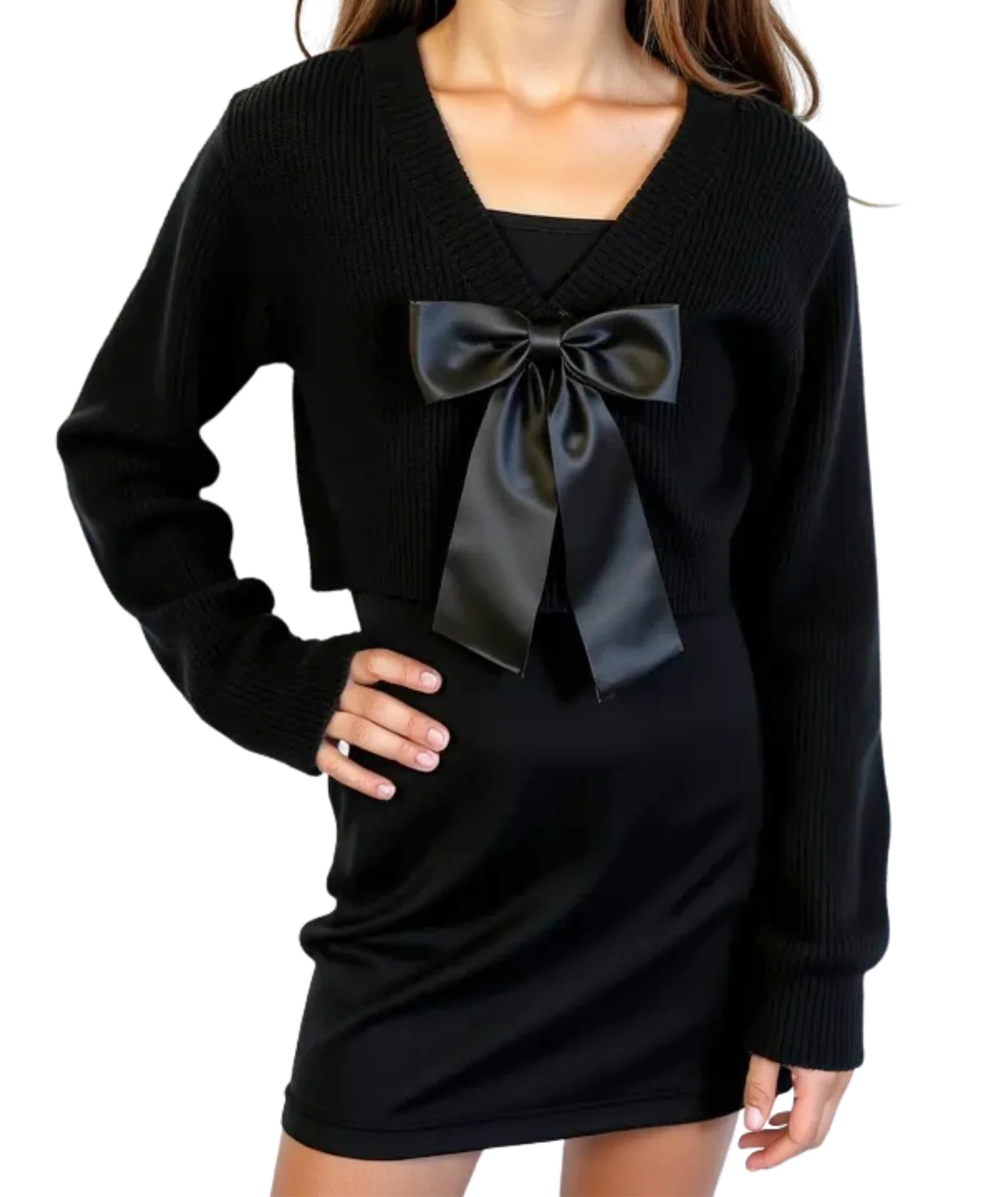 Gold Rush NYC Girls Addison Bow Cardigan