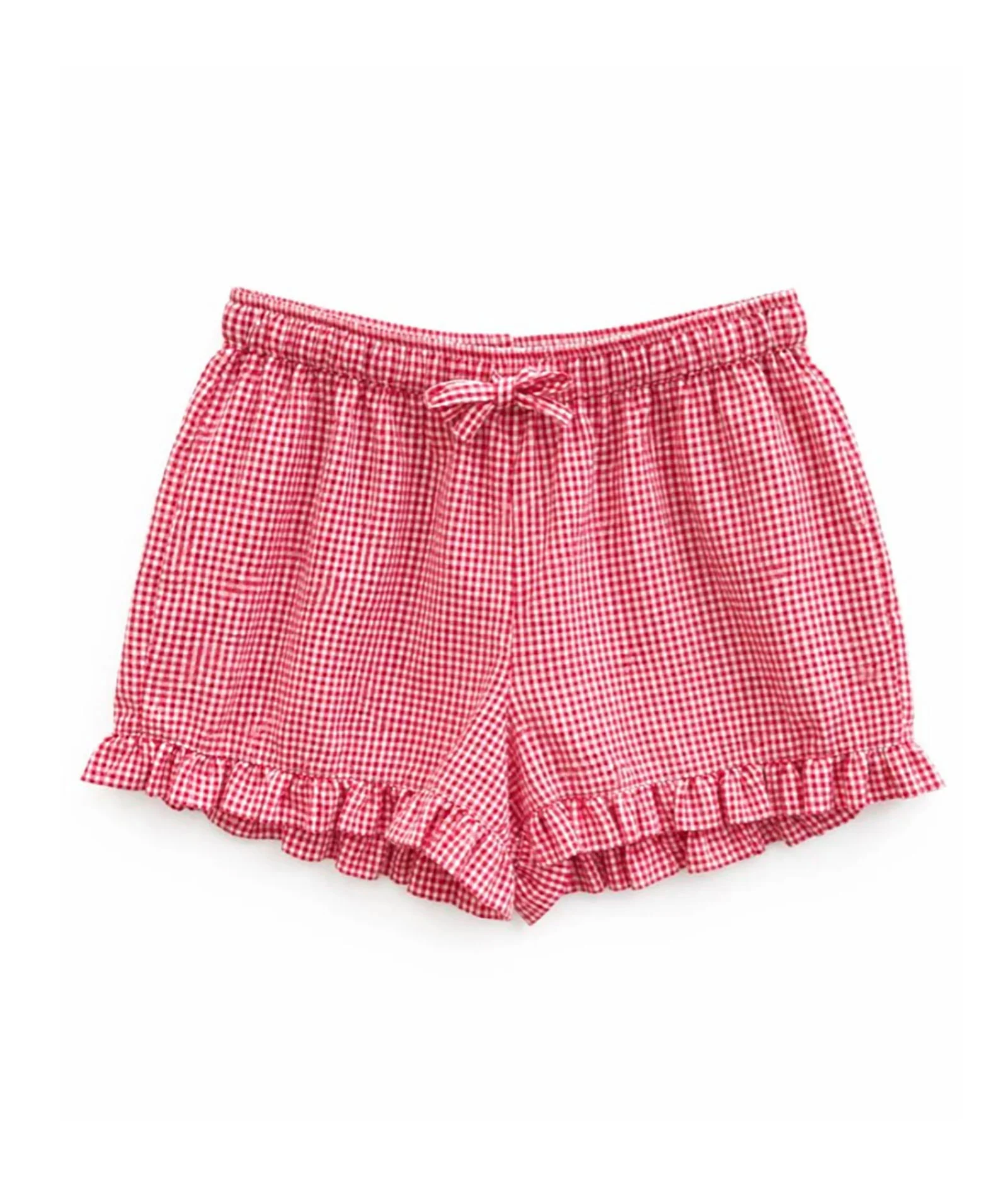 Katie J NYC Girls Red Gingham Annabelle Ruffle Shorts