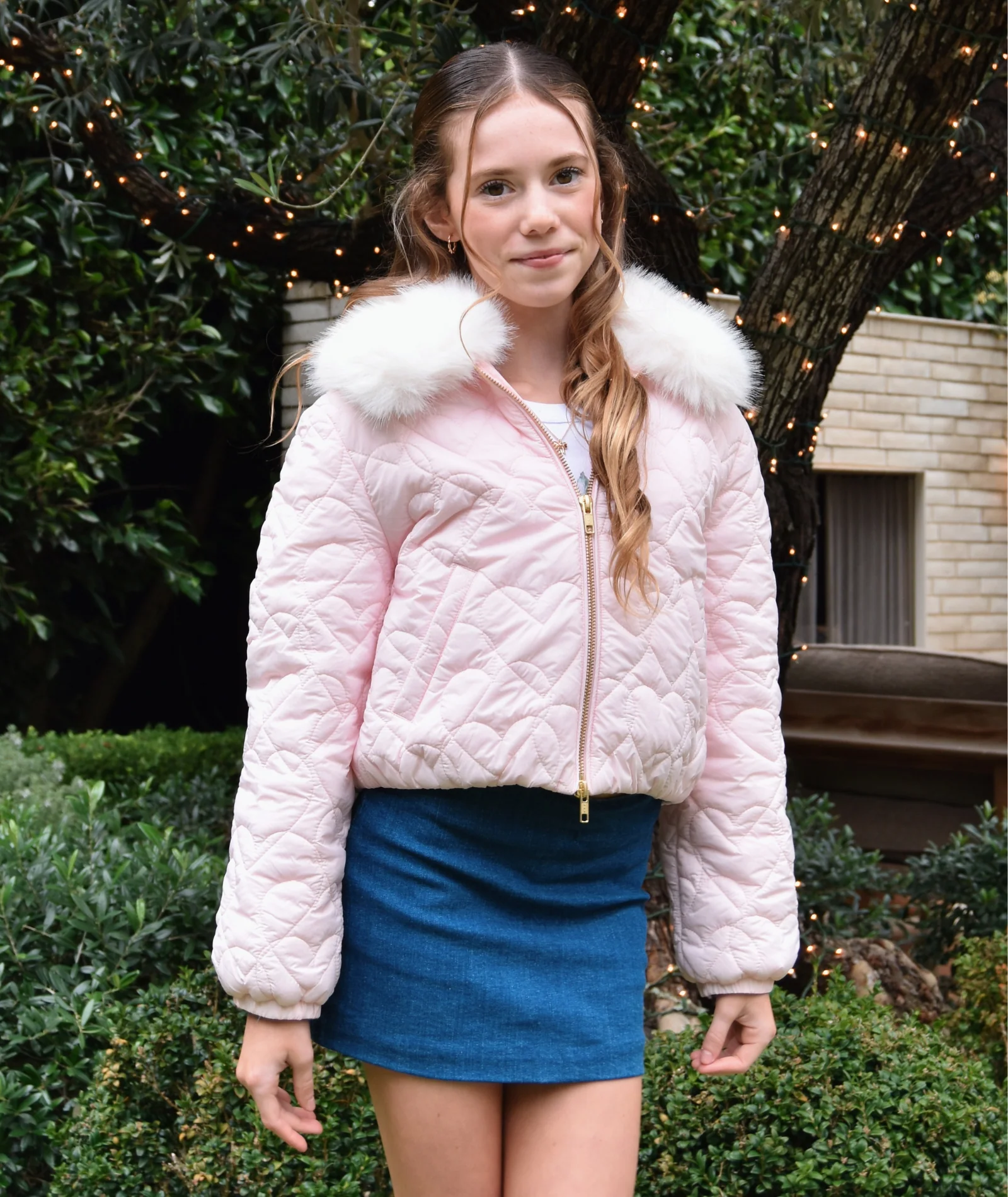 Love Shack Fancy Girls Mini Sandria Jacket Pale Pink