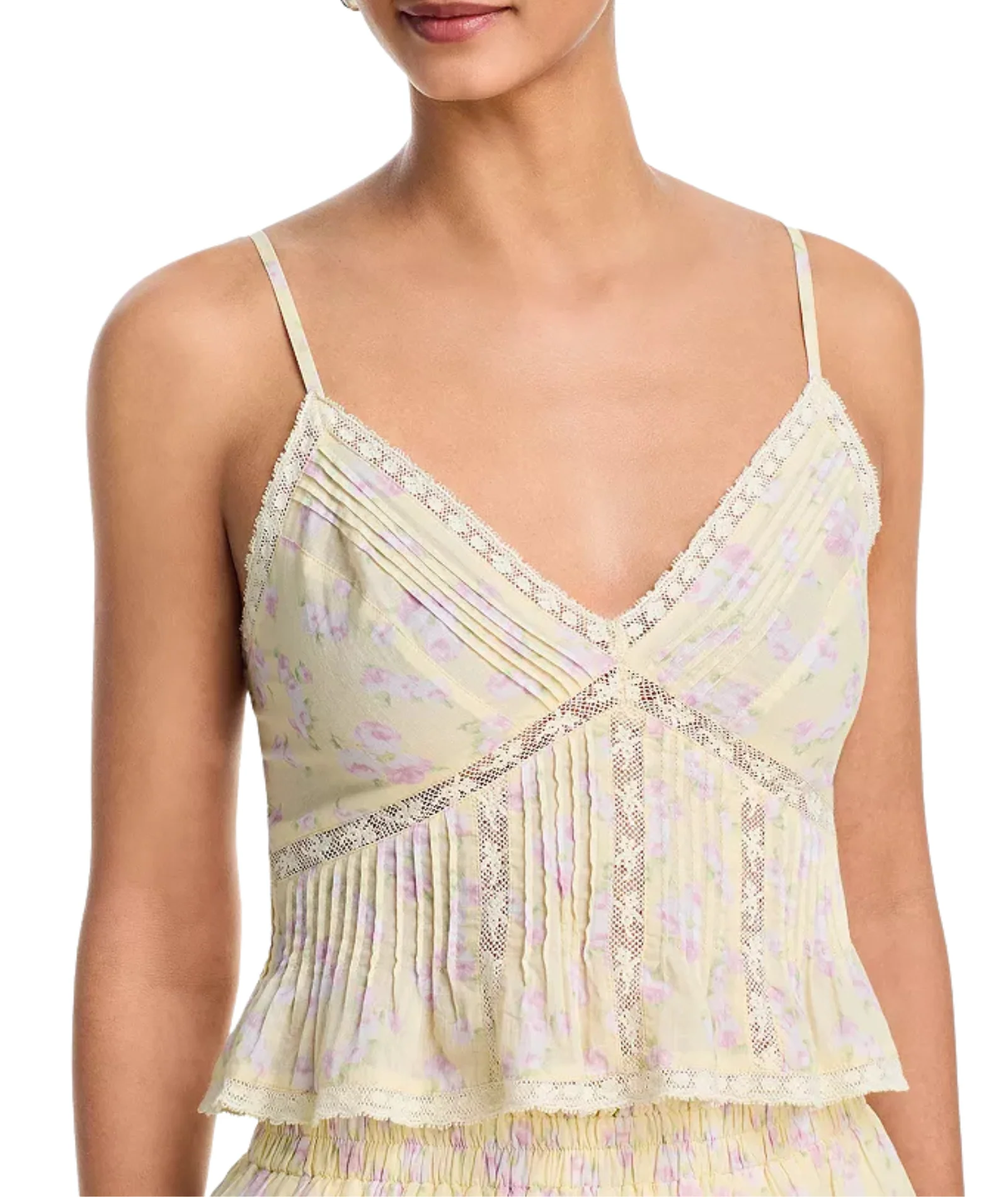 Love Shack Fancy Women Elsette Top Lemon Spritz