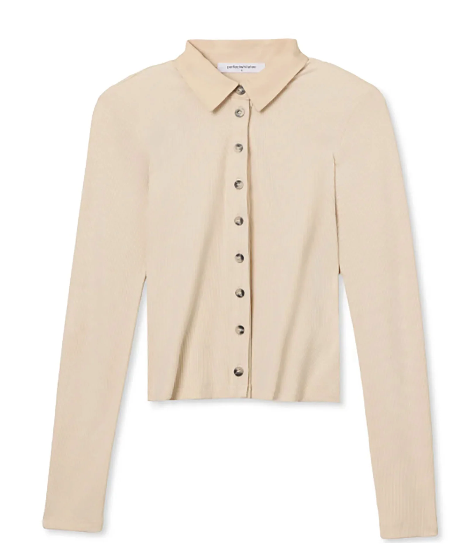 Perfect White Tee Women Amee Luxe Rib Long Sleeve Polo