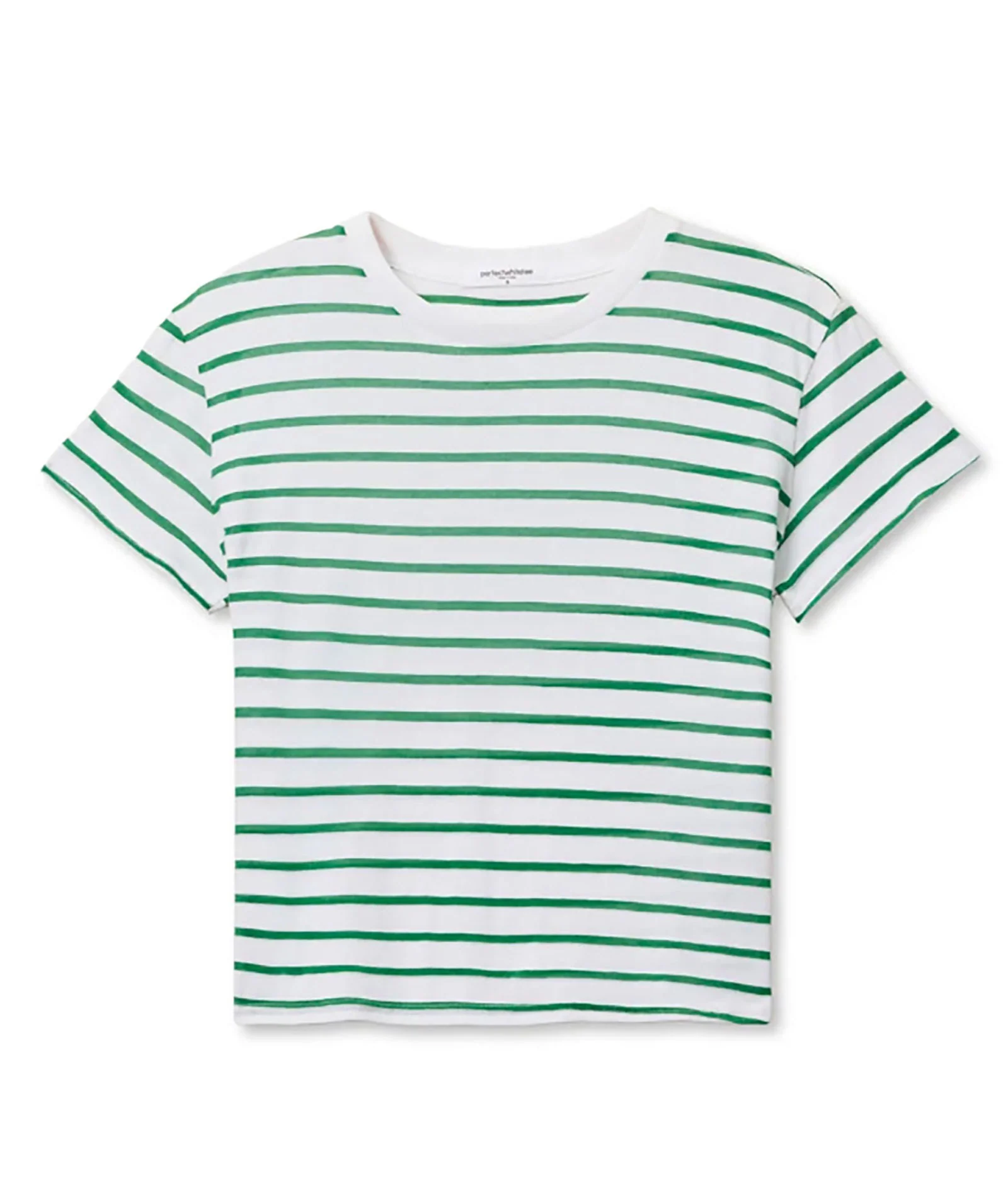 Perfect White Tee Women Everett Jersey Stripe Boxy Crew Grass