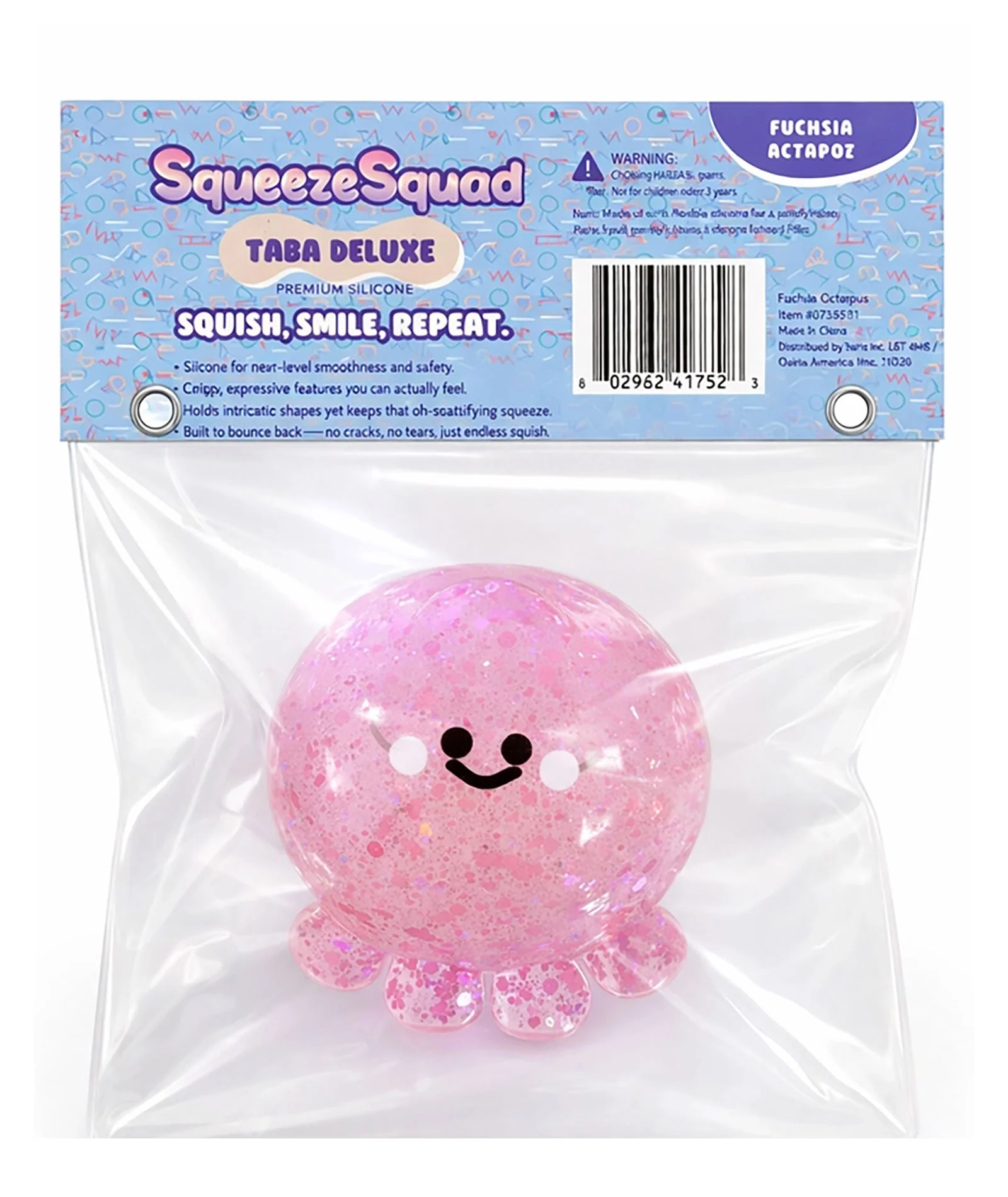 Squeeze Squad Taba Deluxe Fuchsia Octopus - Image 2
